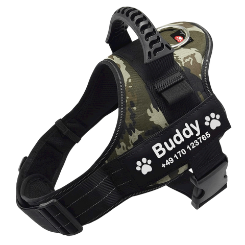 Pfotenlove® Original - Personalisiertes Anti-Zug Hundegeschirr mit Wunschnamen – Premium Ausgabe