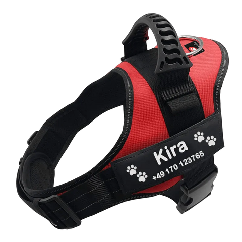 Pfotenlove® Original - Personalisiertes Anti-Zug Hundegeschirr mit Wunschnamen – Premium Ausgabe